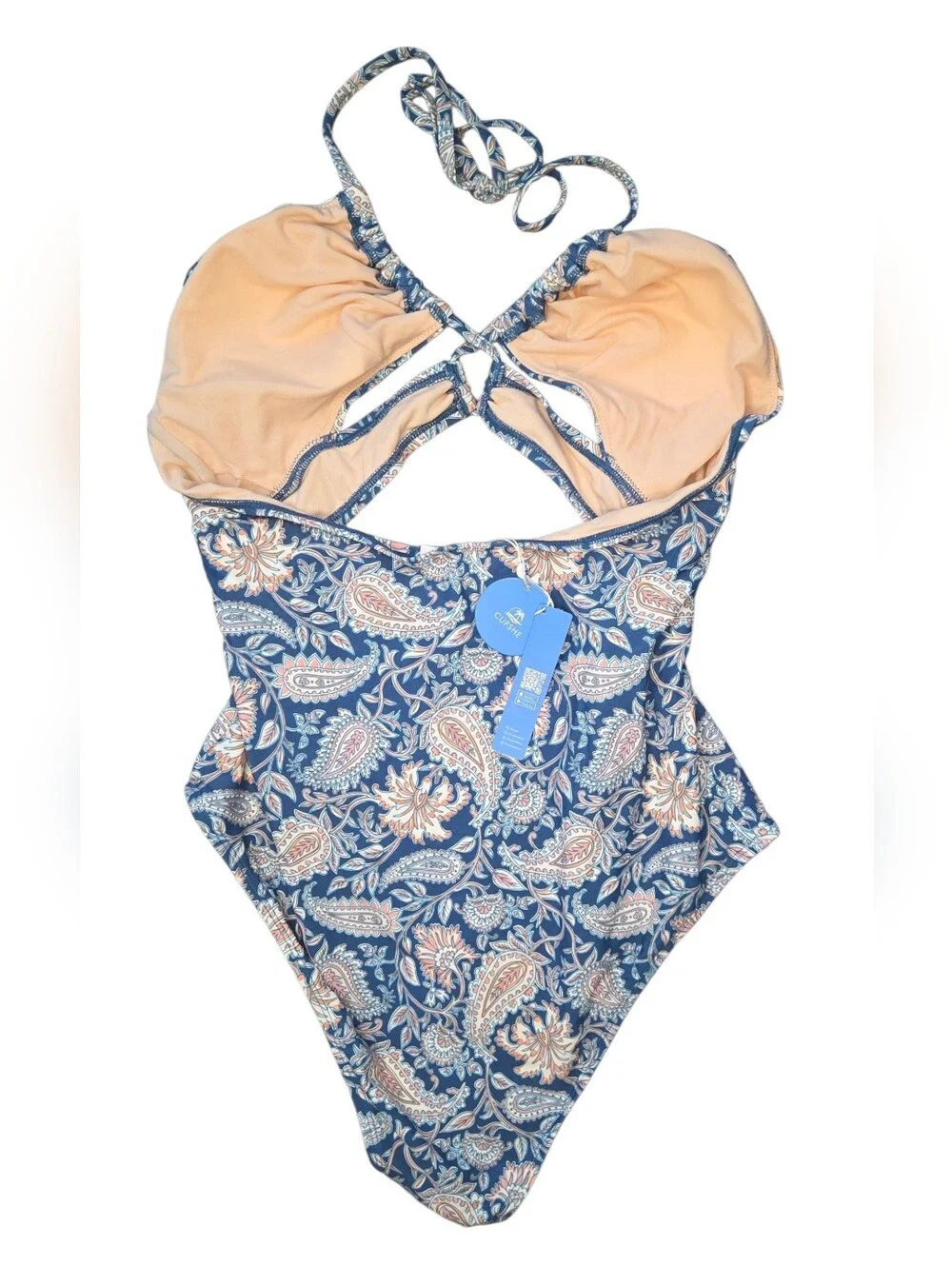 CUPSHE - Laguna Paisley Tunneled Cutout One Piece Swimsuit - Large - Picture 4 of 4